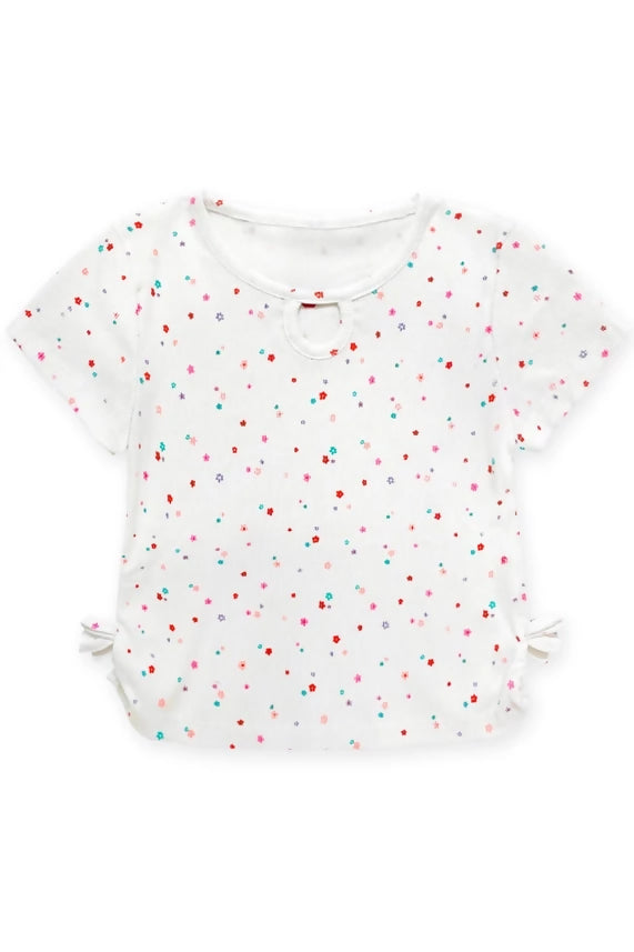 Ribbed Knit Top- Floral Print