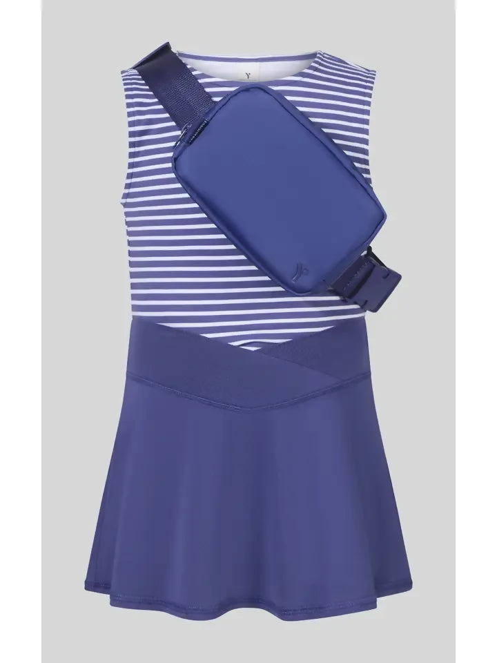 Blue Girls Tank, Skort, Fanny Bag Set