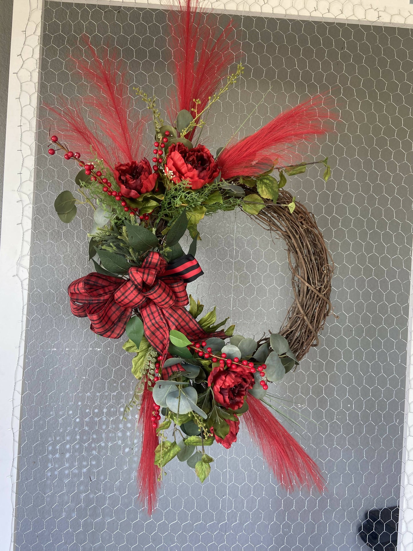 Red and Black Everyday wreath