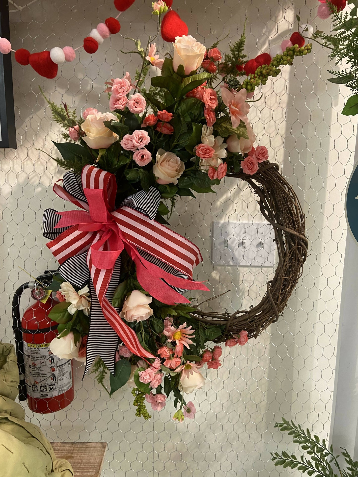 Valentines rose wreath
