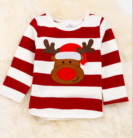 RED NOSE REINDEER APPLICATION SHIRT