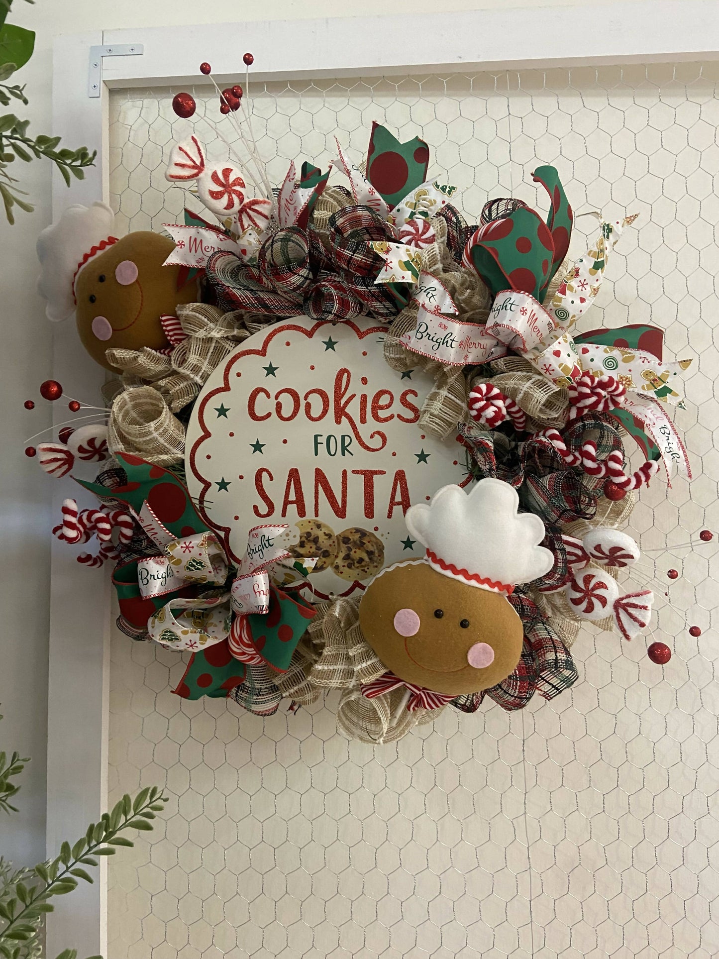Cookies and Milk Santa wreath